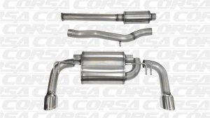 Mitsubishi Lancer Performance Exhaust - Dual Rear Exit - CORSA Performance - Cat-Back, Sport - Polished - `08-`15